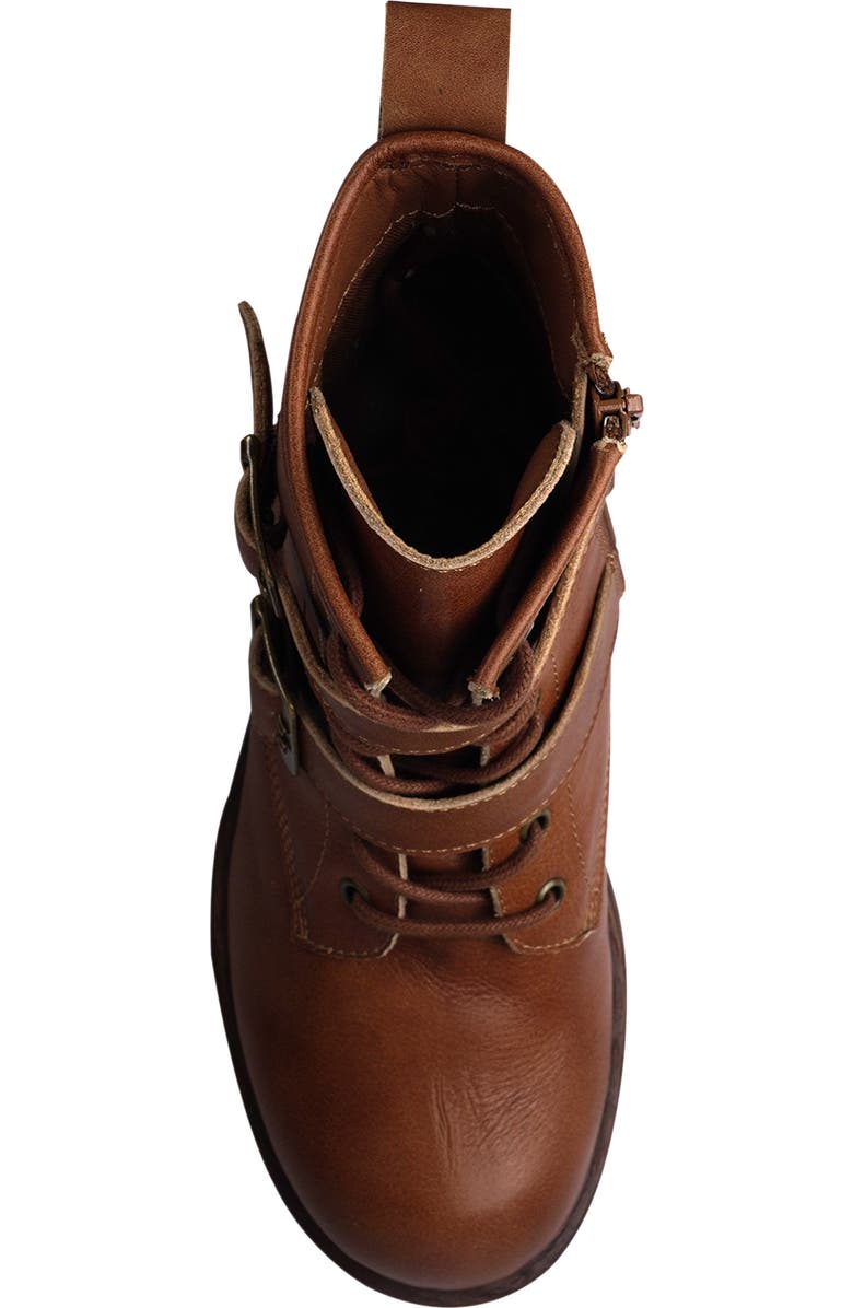 Candie's Stanza Lug Sole Moto Bootie, Alternate, color, Tan Leather