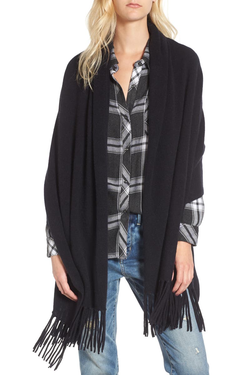 Nordstrom Collection Fringe Cashmere Wrap, Main, color, 