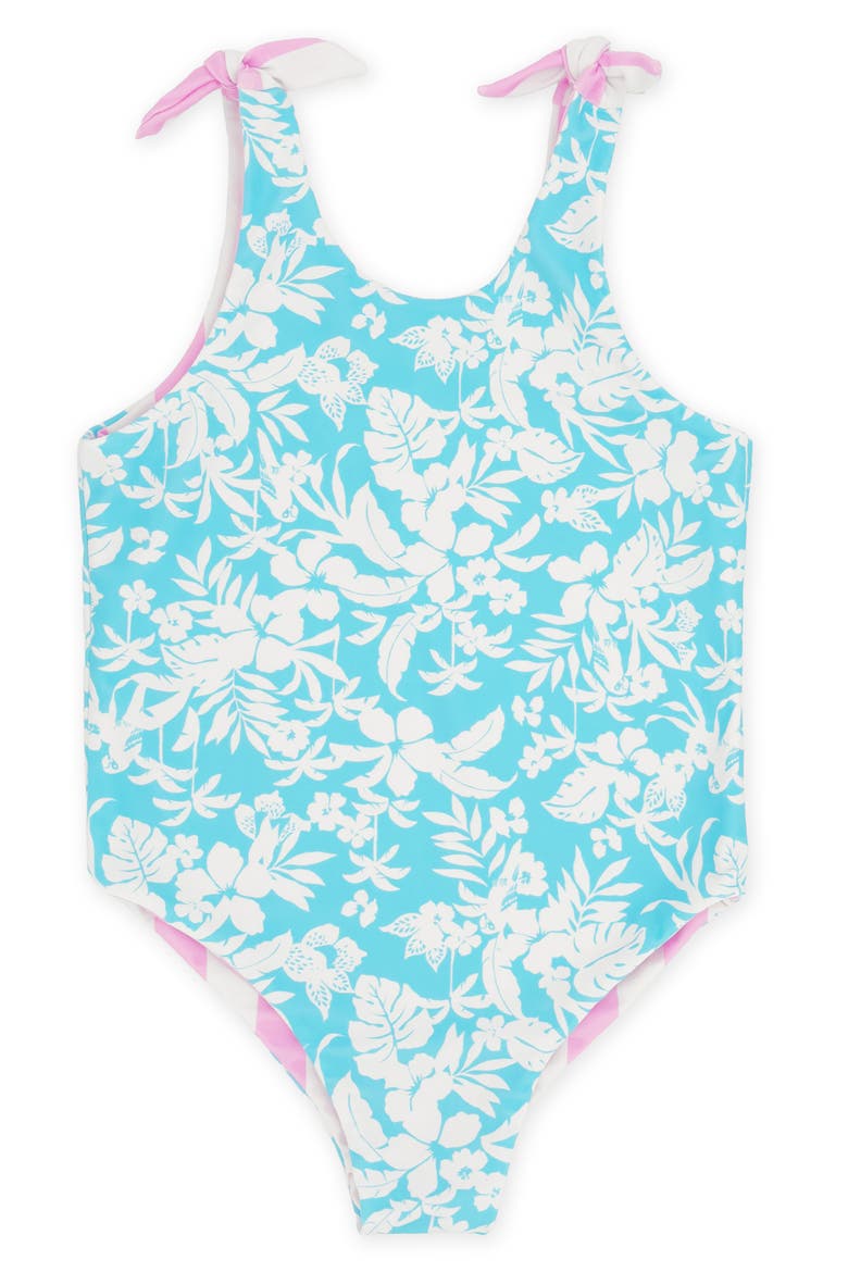 Kids' Skye Reversible UPF 50+ One-Piece Swimsuit, Alternate, color, POP PINK