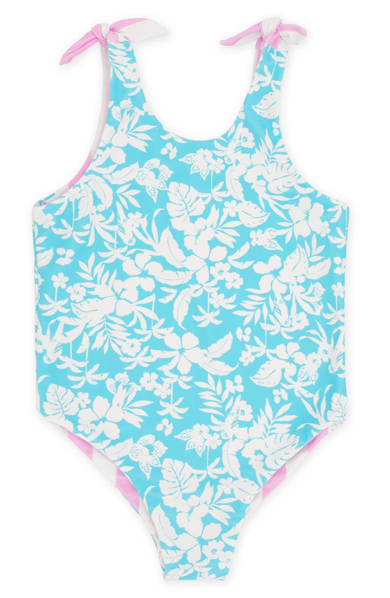 Feather 4 Arrow Kids' Skye Reversible UPF 50+ One-Piece Swimsuit, Alternate, color, Pop Pink