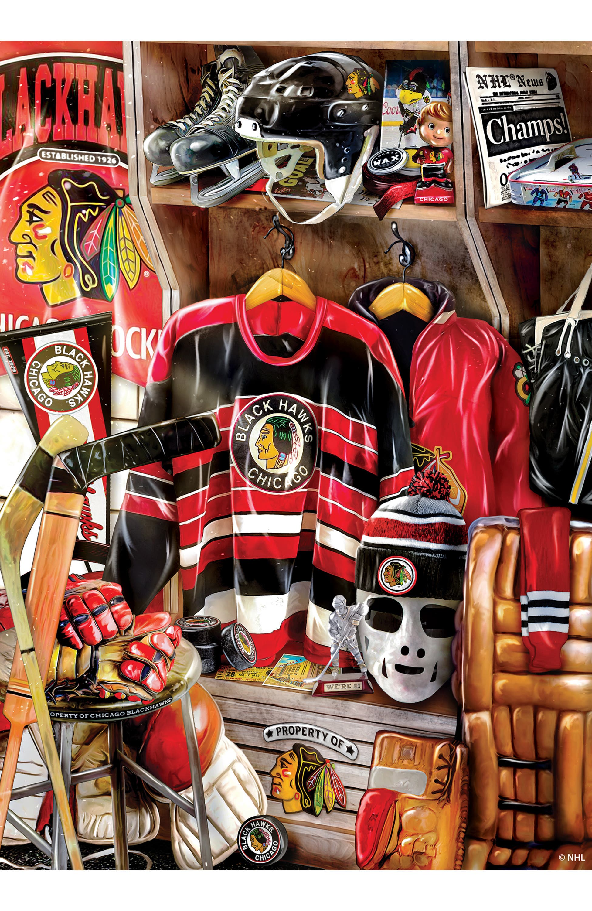 MASTERPIECES Chicago Blackhawks Locker 500pc Puzzle | Nordstrom
