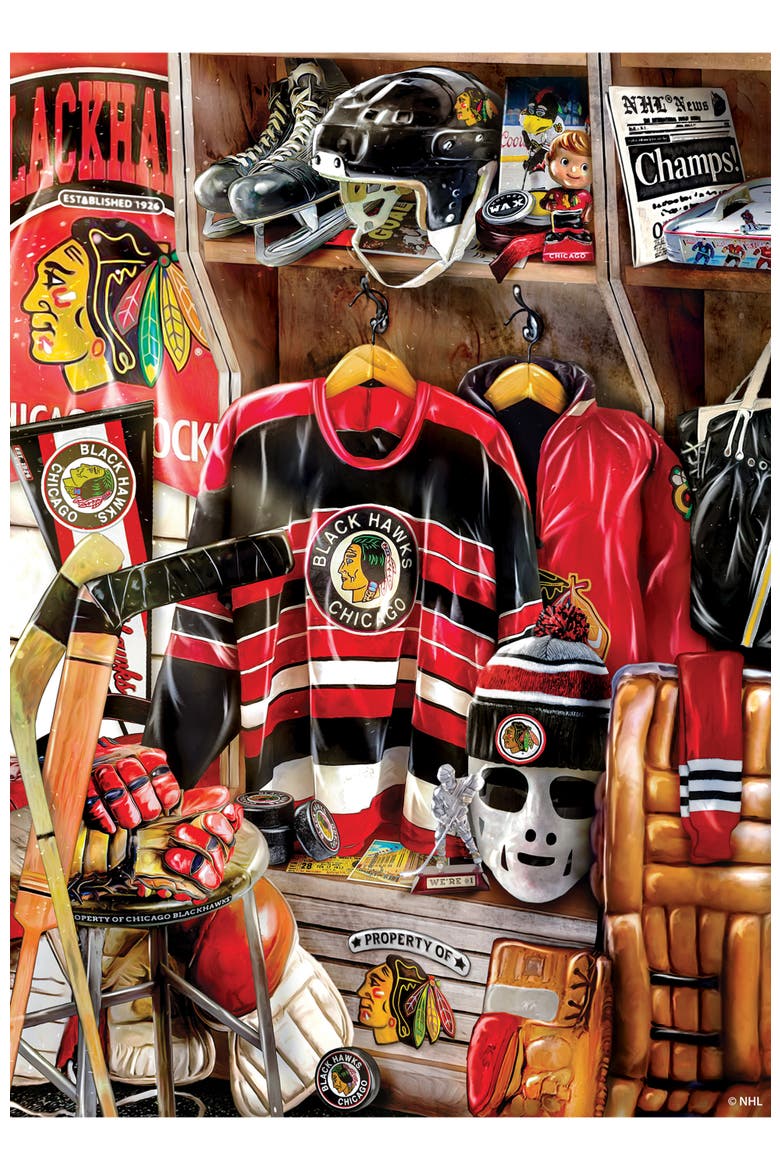 Chicago Blackhawks Locker 500pc Puzzle, Alternate, color, Multicolor