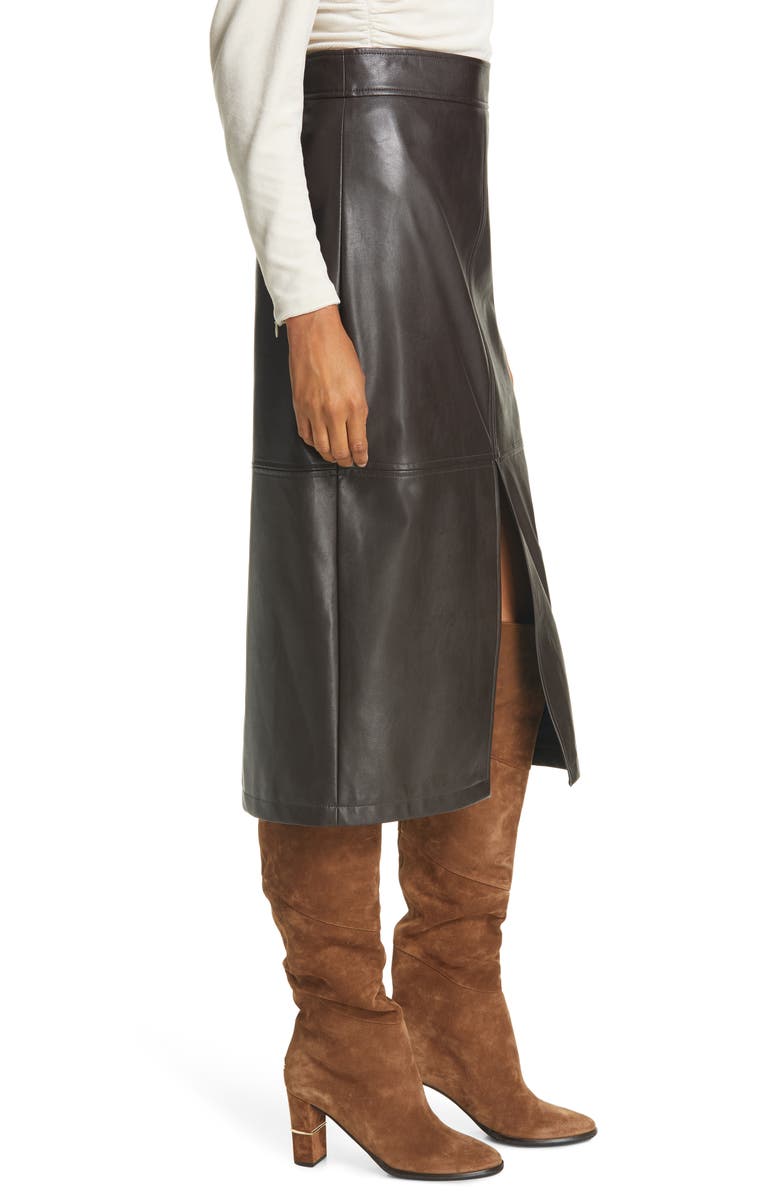A.L.C. Moss Front Slit Faux Leather Skirt, Alternate, color,