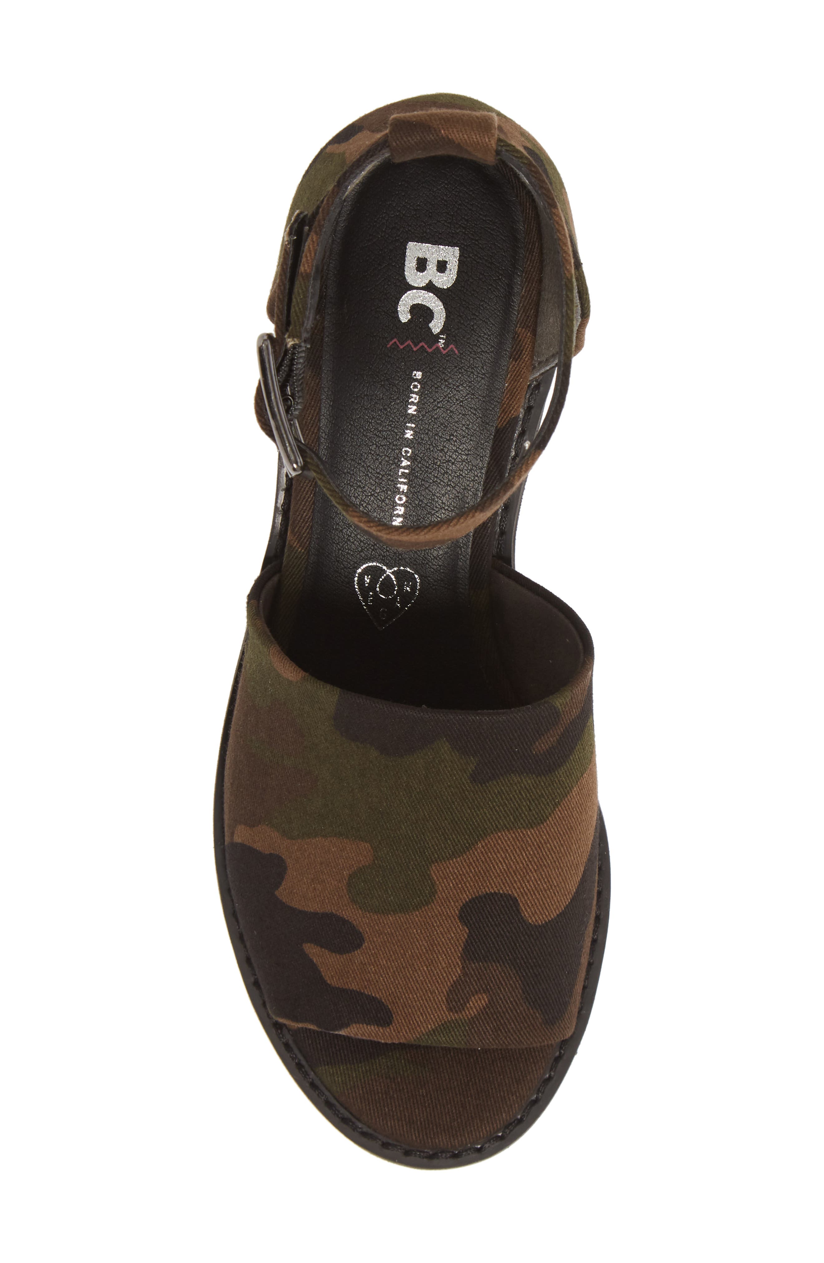 United Vegan Platform Sandal, Alternate, color, CAMO FABRIC
