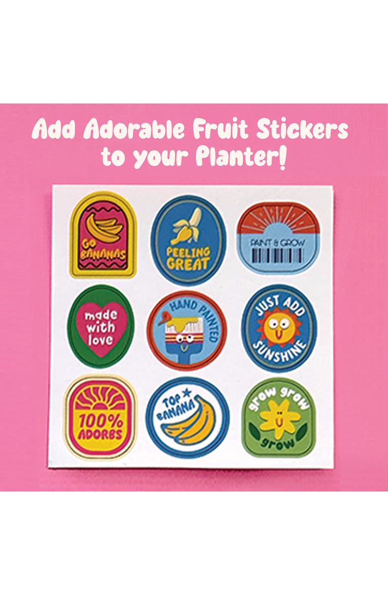 BRIGHT STRIPES Paint & Grow Banana Ceramic Planter & Seeds Set, Alternate, color,