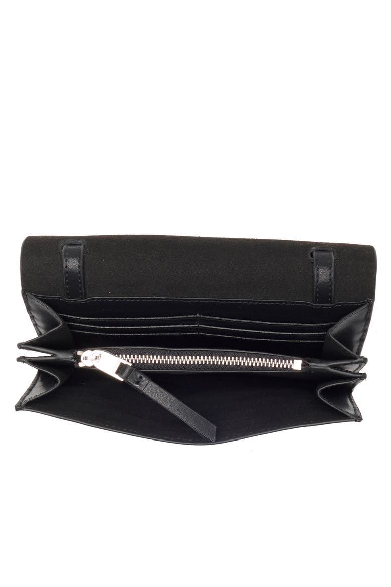 Ludivene Crossbody Leather Wallet, Alternate, color, BLACK