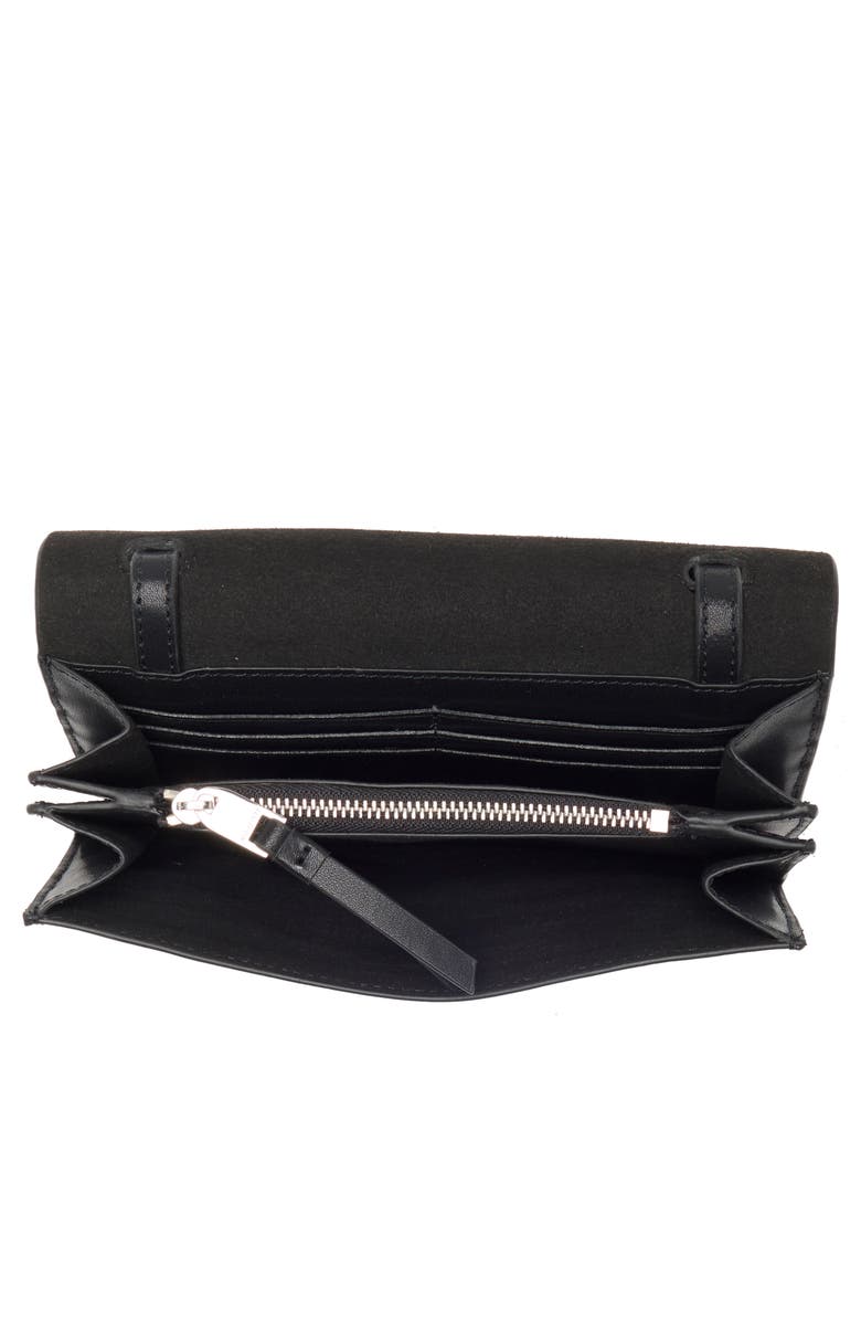 AllSaints Ludivene Crossbody Leather Wallet, Alternate, color, Black