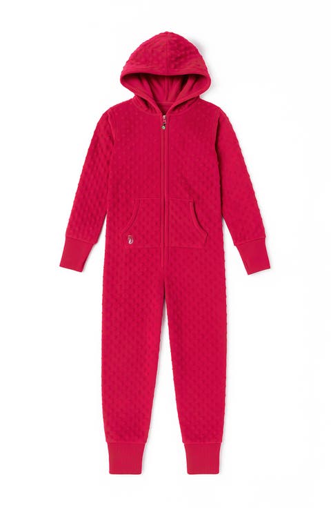 Minky Bubble Zip Fleece Romper (Big Kid)