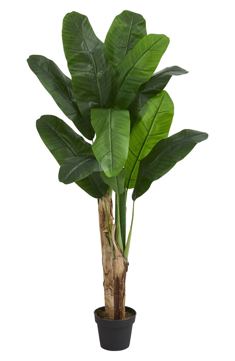 NEARLY NATURAL 4’ Double Stalk Banana Artificial Tree, Main, color,