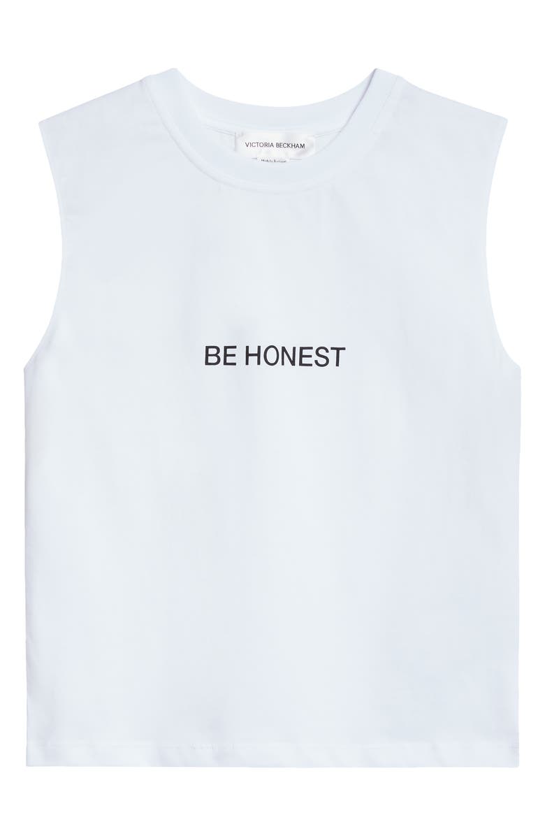 Victoria Beckham Be Honest Organic Cotton Graphic Tank, Alternate, color, 