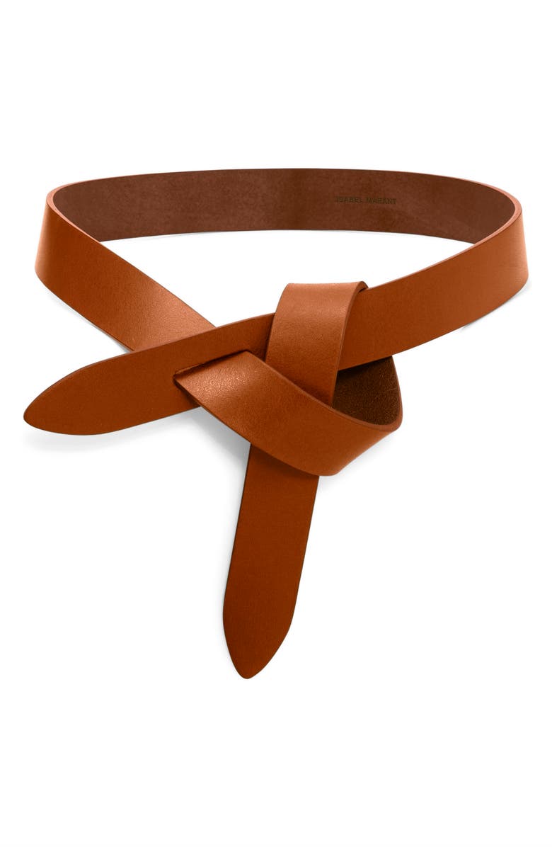 Isabel Marant Lecce Knotted Leather Belt, Main, color, Natural