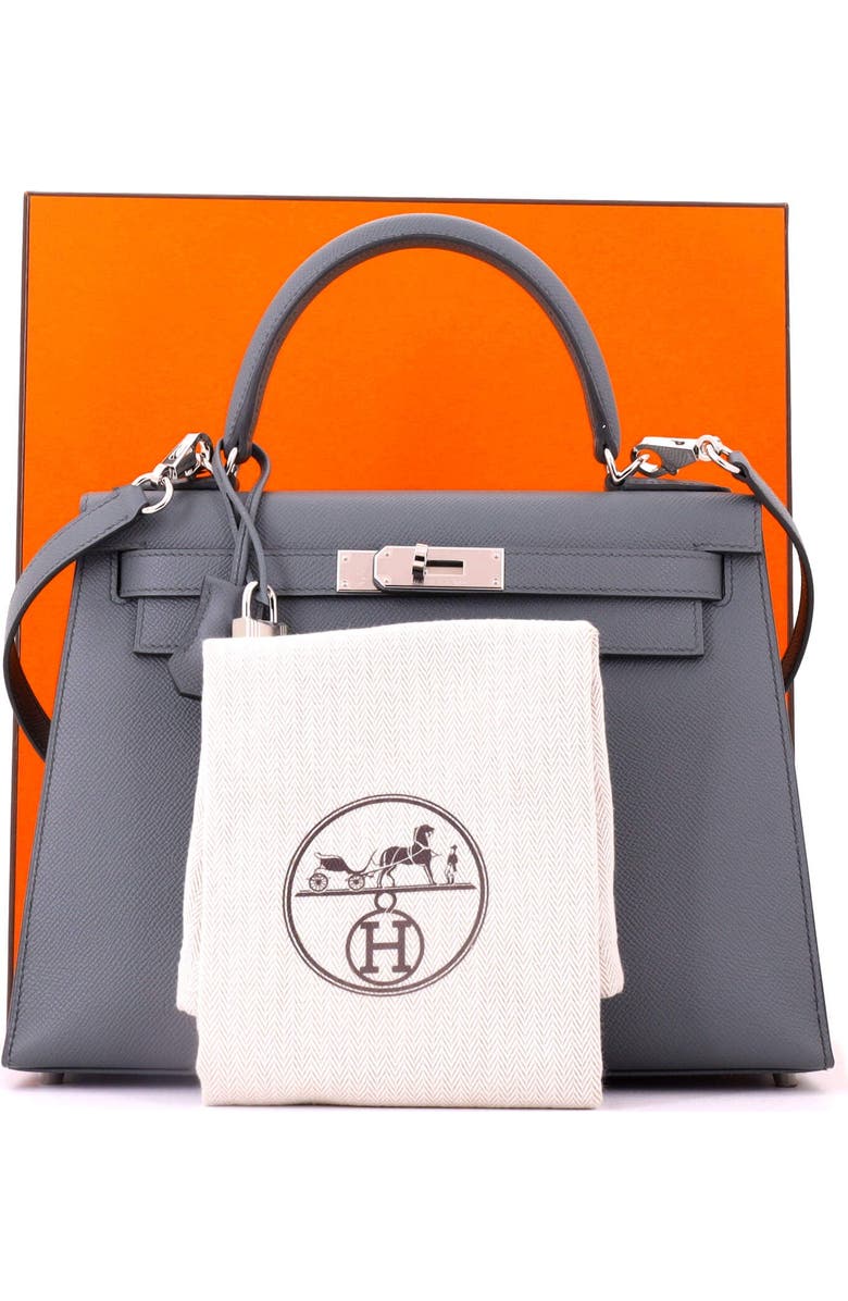 Pre-Owned Hermes Kelly Handbag Green Epsom with Palladium Hardware 28, Alternate, color, Vert Amande