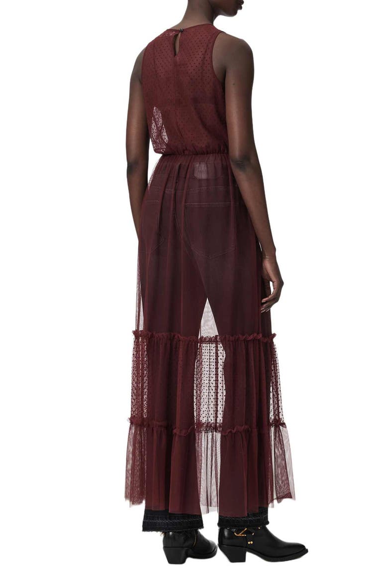 Terra Sheer Tulle Maxi Dress, Alternate, color, BURGUNDY RED