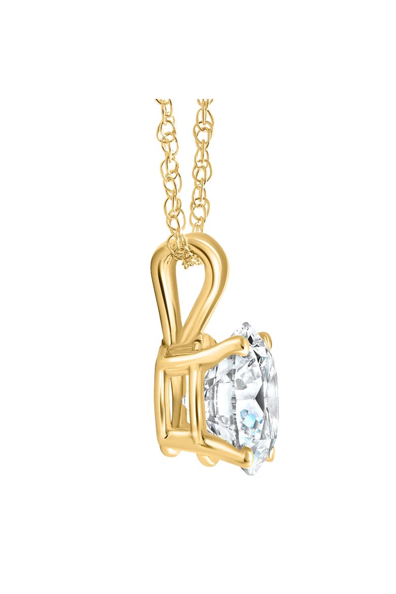 1 1/4Ct Lab Grown Solitaire Diamond Pendant Gold Necklace, Alternate, color, 14k Yellow Gold