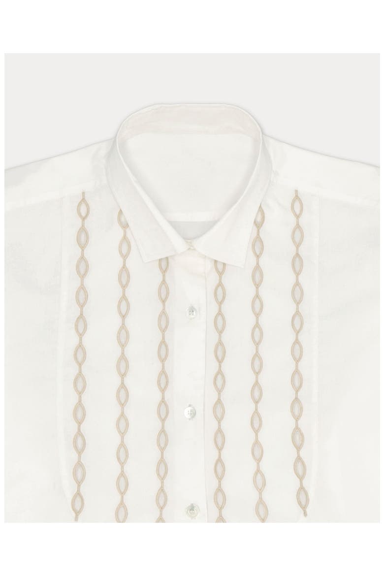 Frederique Poplin with Pipings Shirt, Alternate, color, White