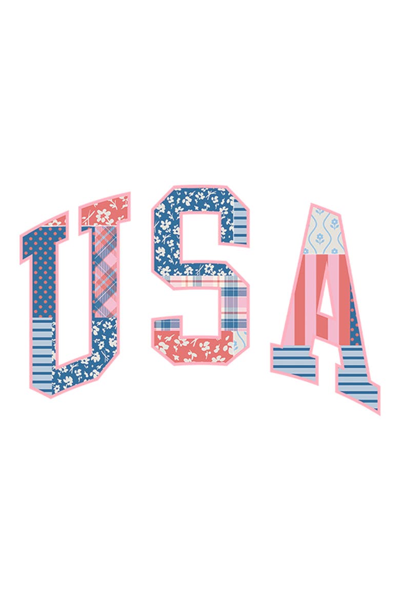Juniors Lost Gods USA Patchwork Fill T Shirt, Alternate, color, White