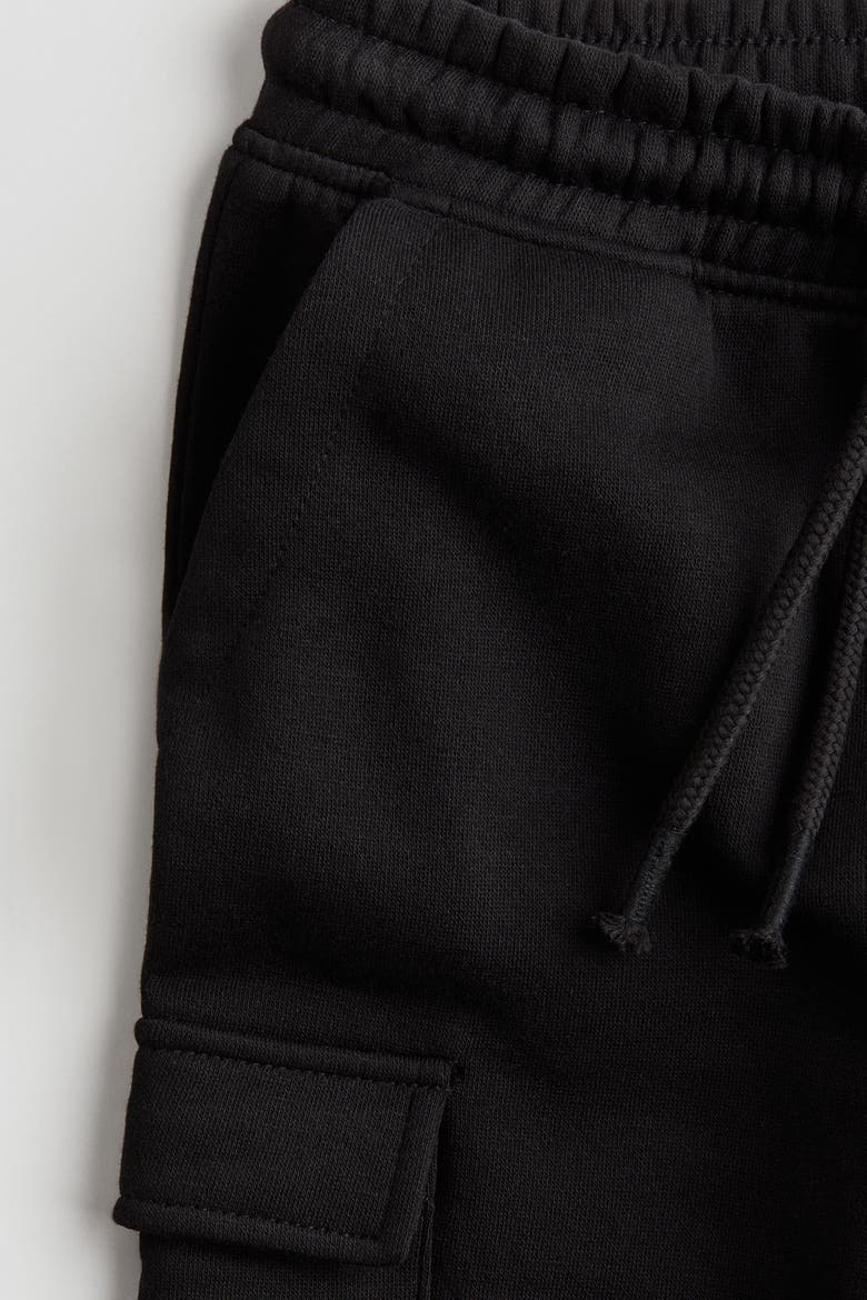 Brushed-inside Cargo Joggers, Alternate, color, Black