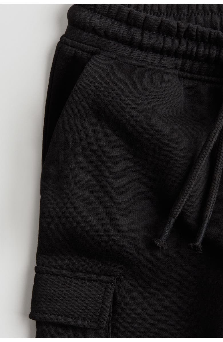 H&M Brushed-inside Cargo Joggers, Alternate, color, Black