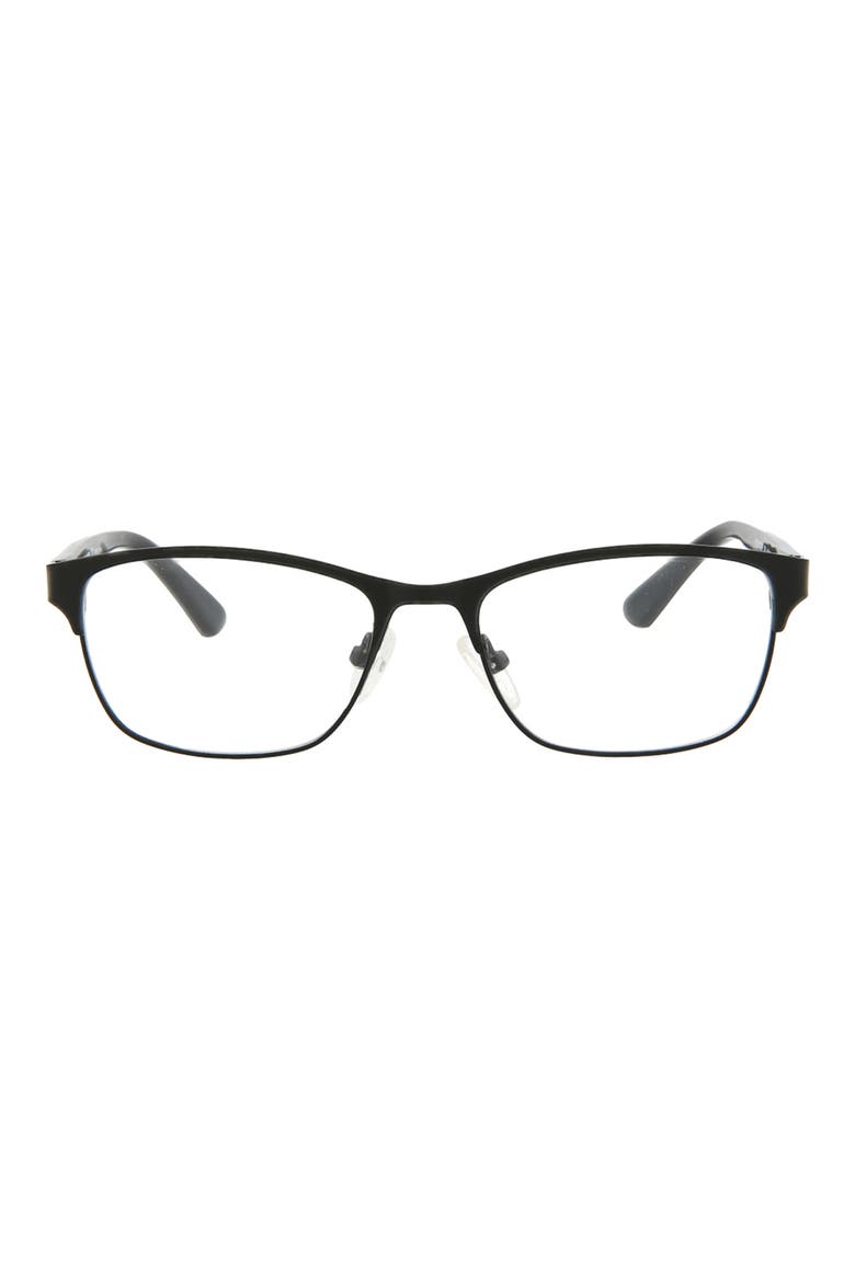 49mm Core Rectangle Optical Glasses, Main, color, BLACK BLACK TRANSPARENT