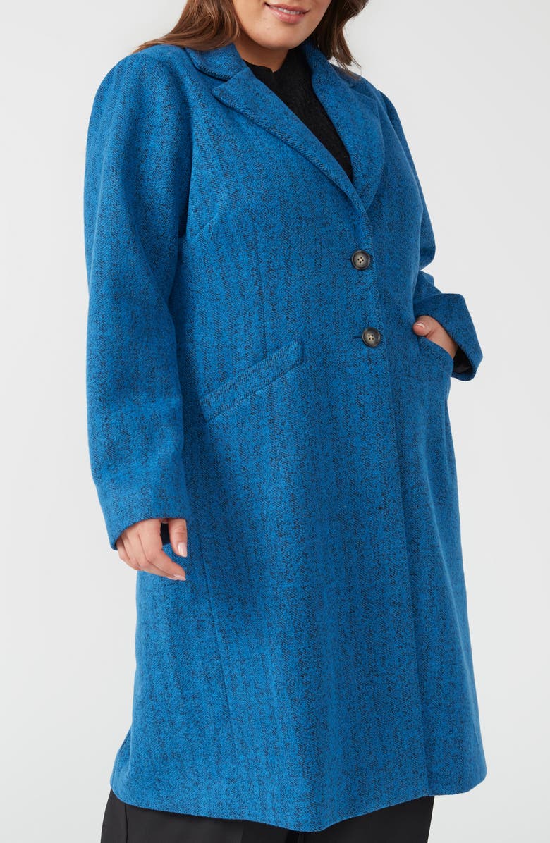 Estelle Maris Herringbone Coat, Alternate, color, Victoria Blue