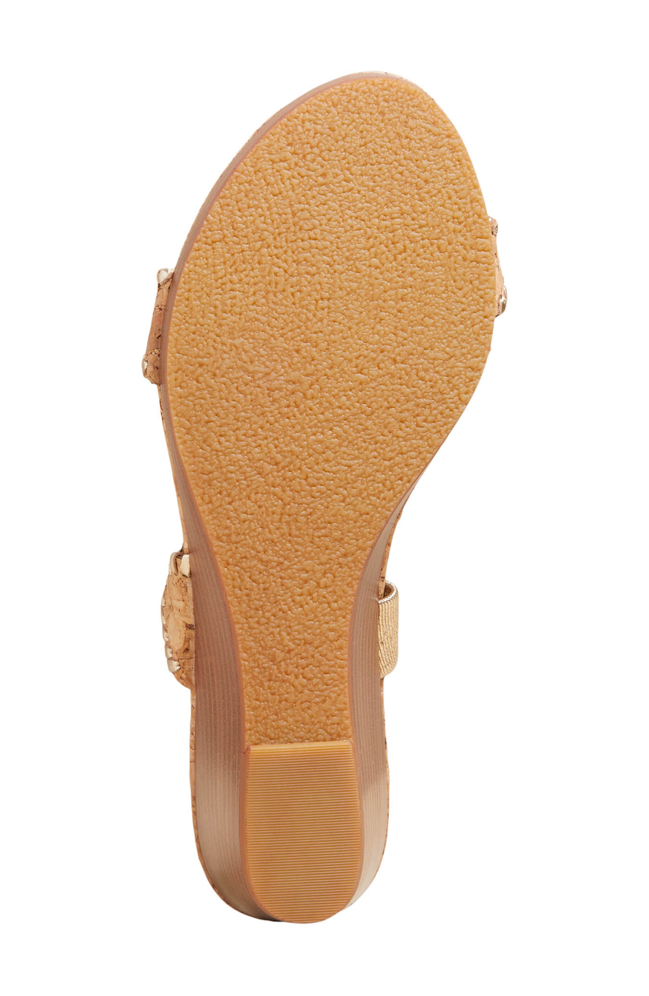 Lauren Wedge Slide Sandal, Alternate, color, NATURAL CORK/ GOLD