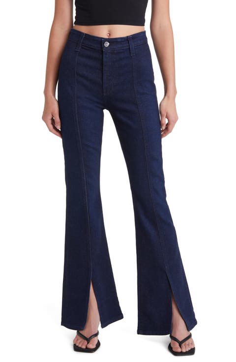 x EmRata Anisten Seamed Flare Jeans (Subway)