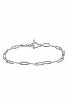 Polished Paper Clip Chain Bracelet, 3.5mm