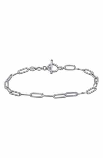 Polished Paper Clip Chain Bracelet, 3.5mm