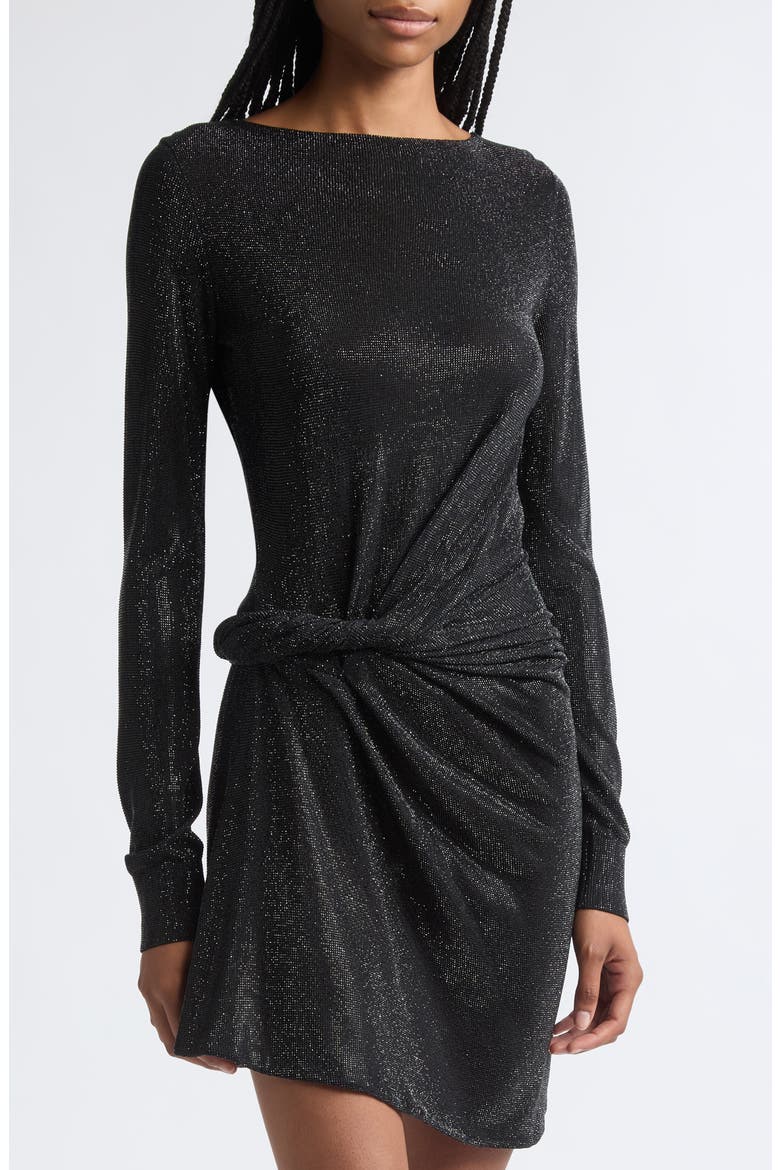 Long Sleeve Twist Jersey Sweater Dress, Alternate, color, BLACK