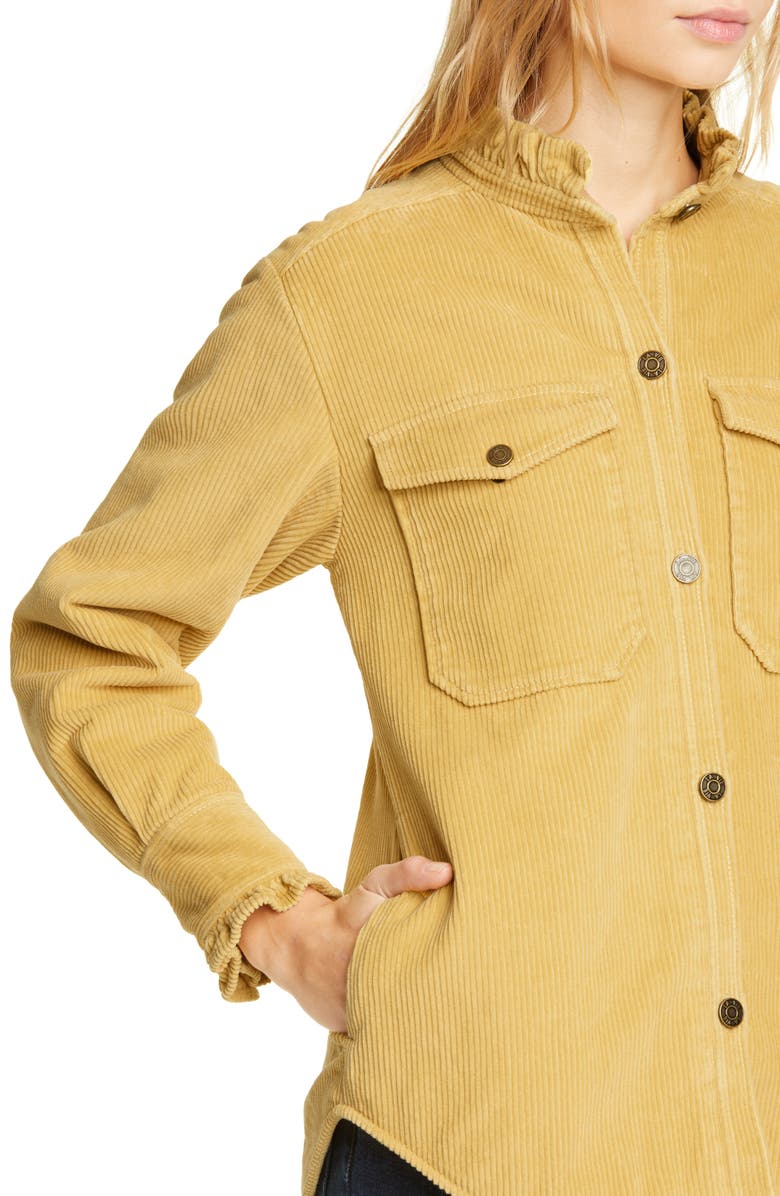 La Vie Rebecca Taylor Ruffle Detail Cotton Corduroy Jacket, Alternate, color, 