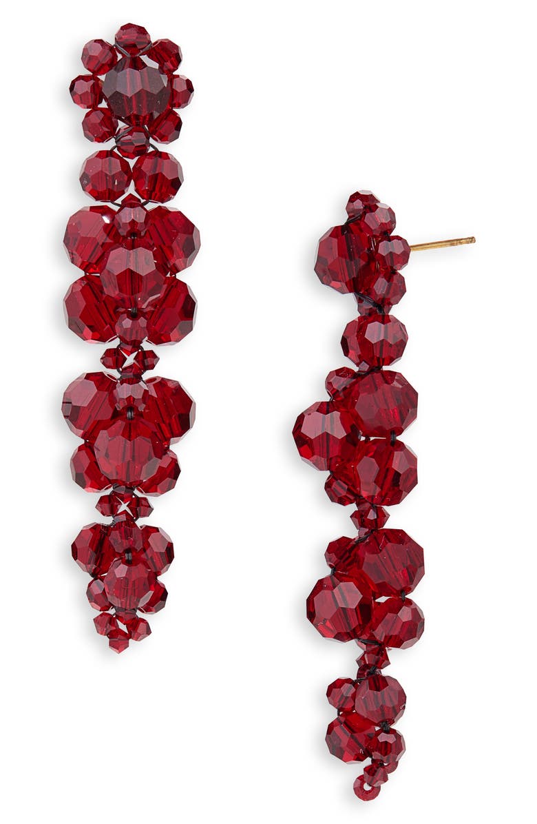 Simone Rocha Cluster Drop Earrings, Main, color, Blood Red