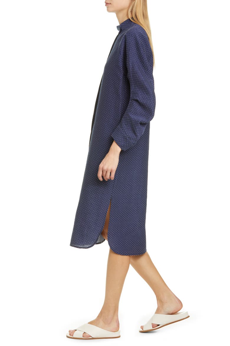 Camisa Cotton Blend Midi Shirtdress, Alternate, color, INK