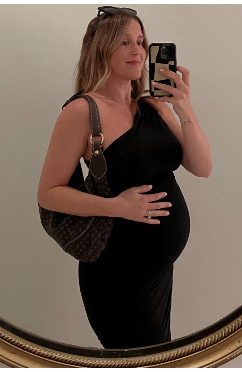 PinkBlush Ruched One Shoulder Dress, Alternate, color, Black