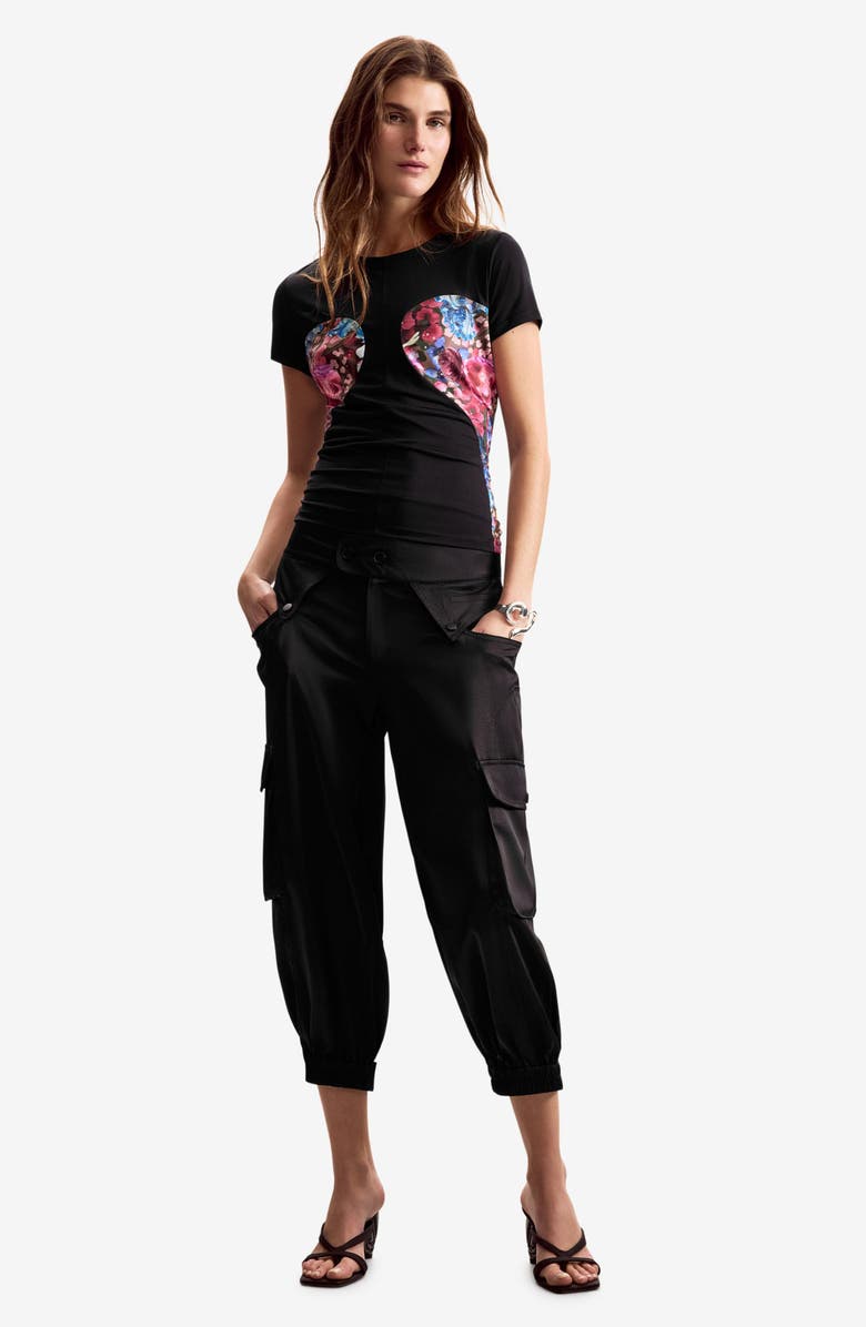 Desigual Lacroix Print T-Shirt, Alternate, color, Black