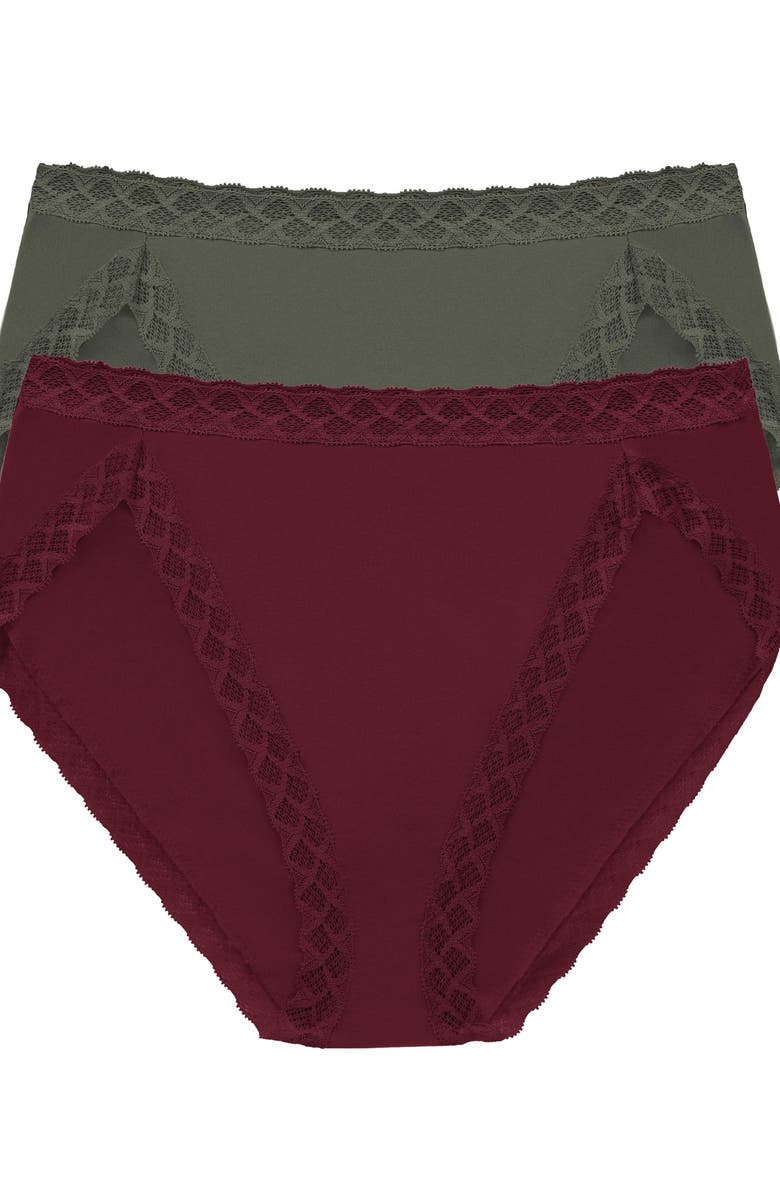 Natori Bliss Cotton French Cut Brief 2-Pack, Main, color, Flint/Royal Fig