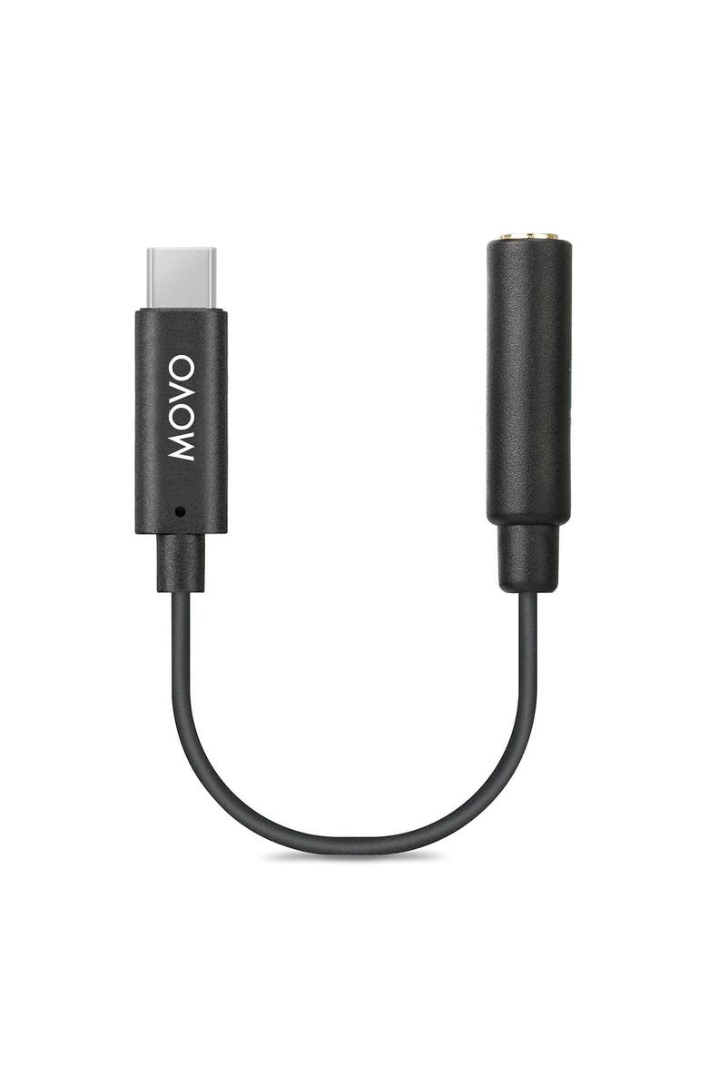 MOVO UCMA-2 Female 3.5mm TRRS to USB-C Mic. Adapter, Main, color, Black