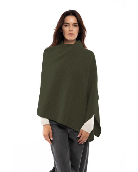 Double-Knit Pure Cashmere Cape Wrap