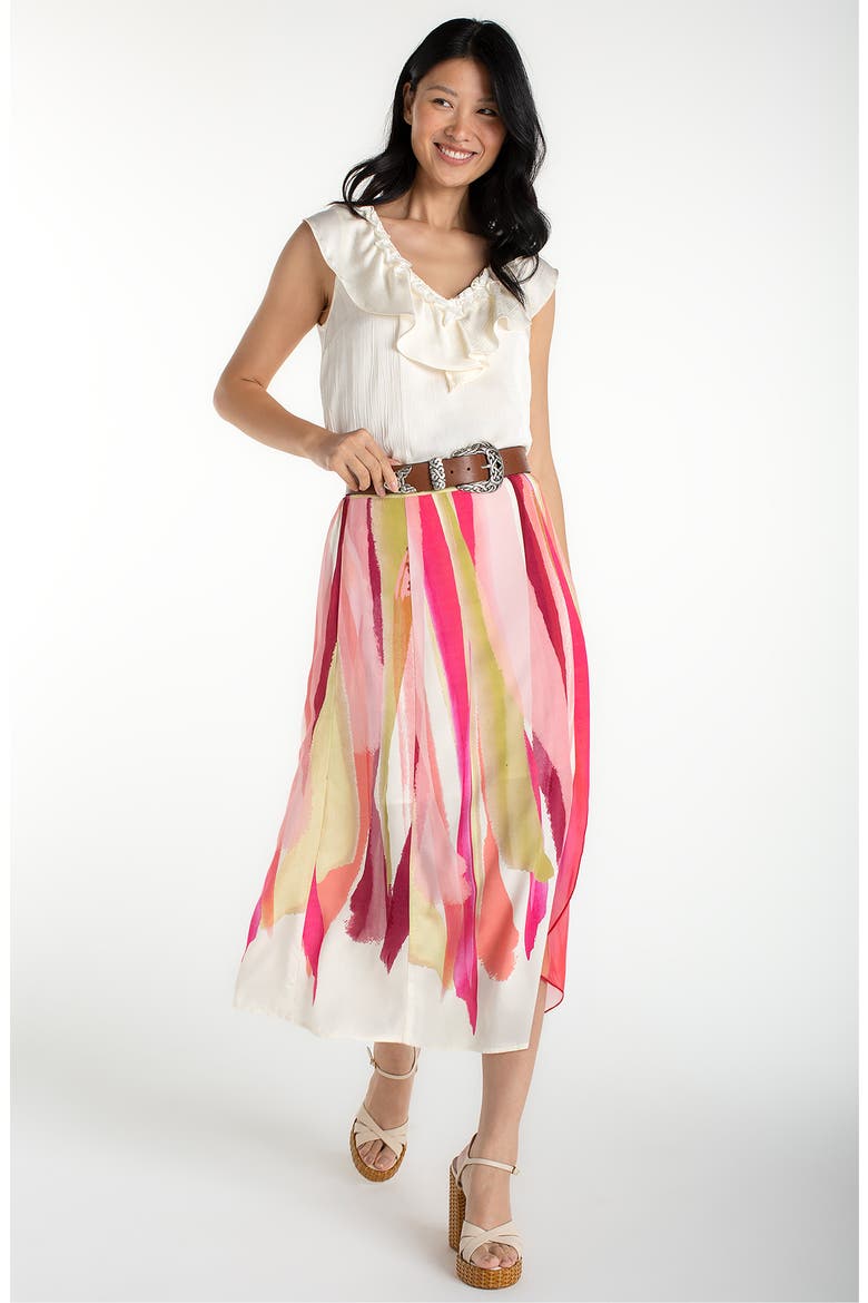 Print Pull-On Maxi Skirt, Alternate, color, PINK MULTI