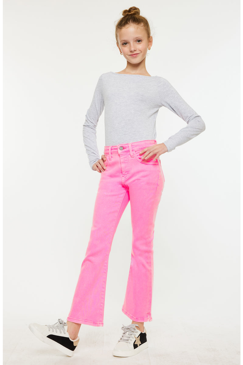 Bristol High Rise Kick Flare Jeans, Alternate, color, Pink
