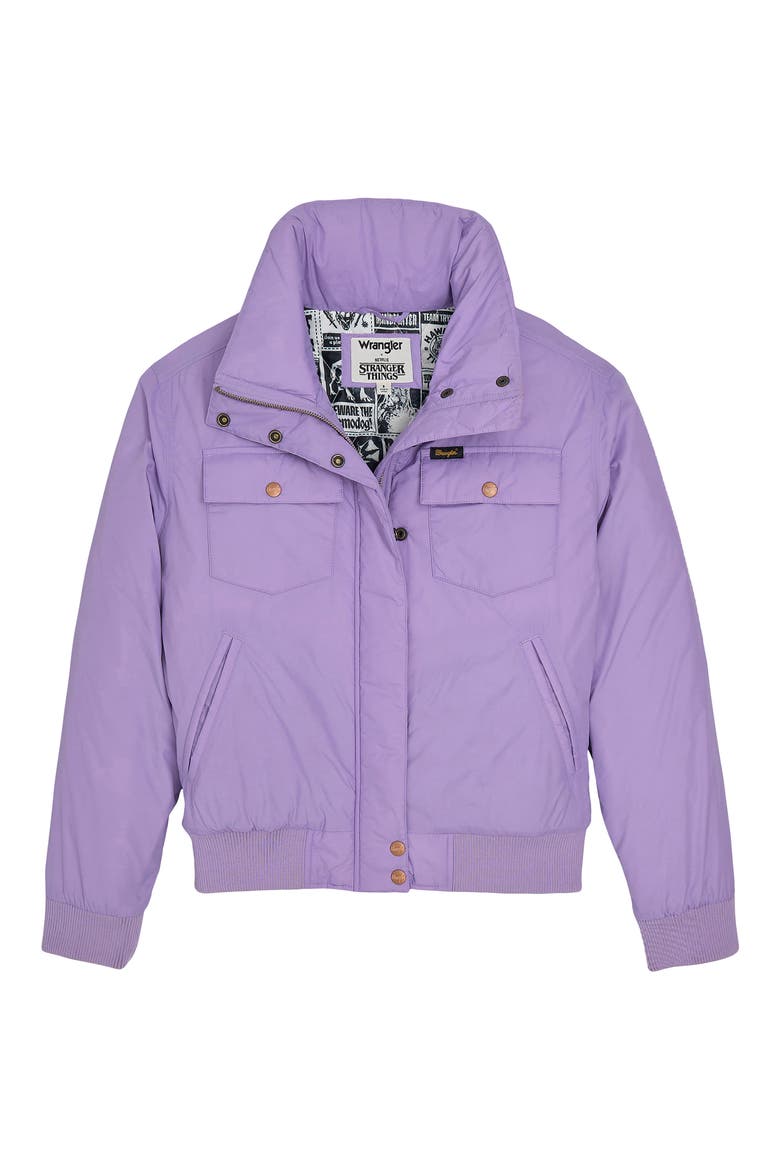 x Stranger Things Erica Bomber Jacket, Alternate, color, LIGHT PURPLE