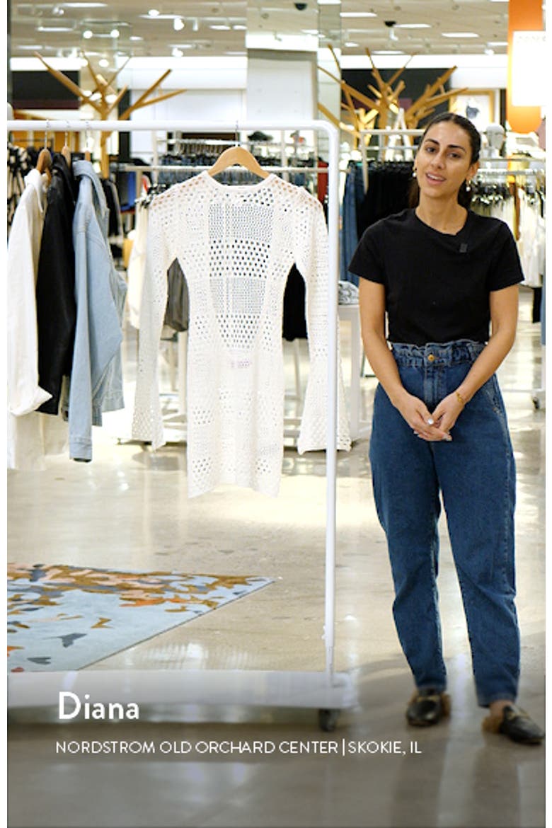 Indie Long Sleeve Open Back Sheer Cover-Up Dress video