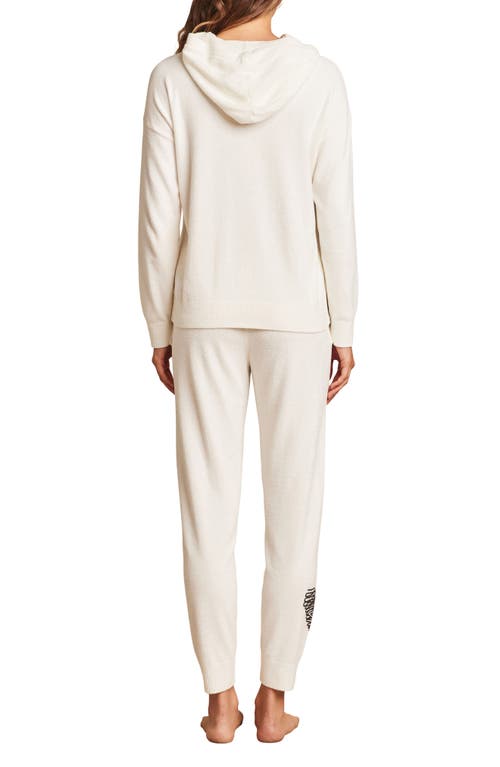 Shop Barefoot Dreams Embroidered Heart Cozychic Ultra Lite® Lounge Pants In Pearl/carbon
