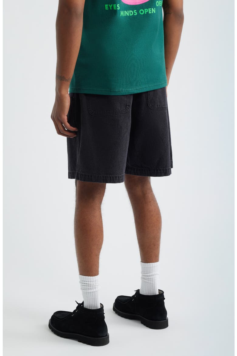 Easy Pull-On Denim Shorts, Alternate, color, WASHED BLACK