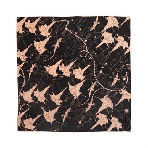 Lost Pattern Nyc Datura Silk Bandana Scarf In Black