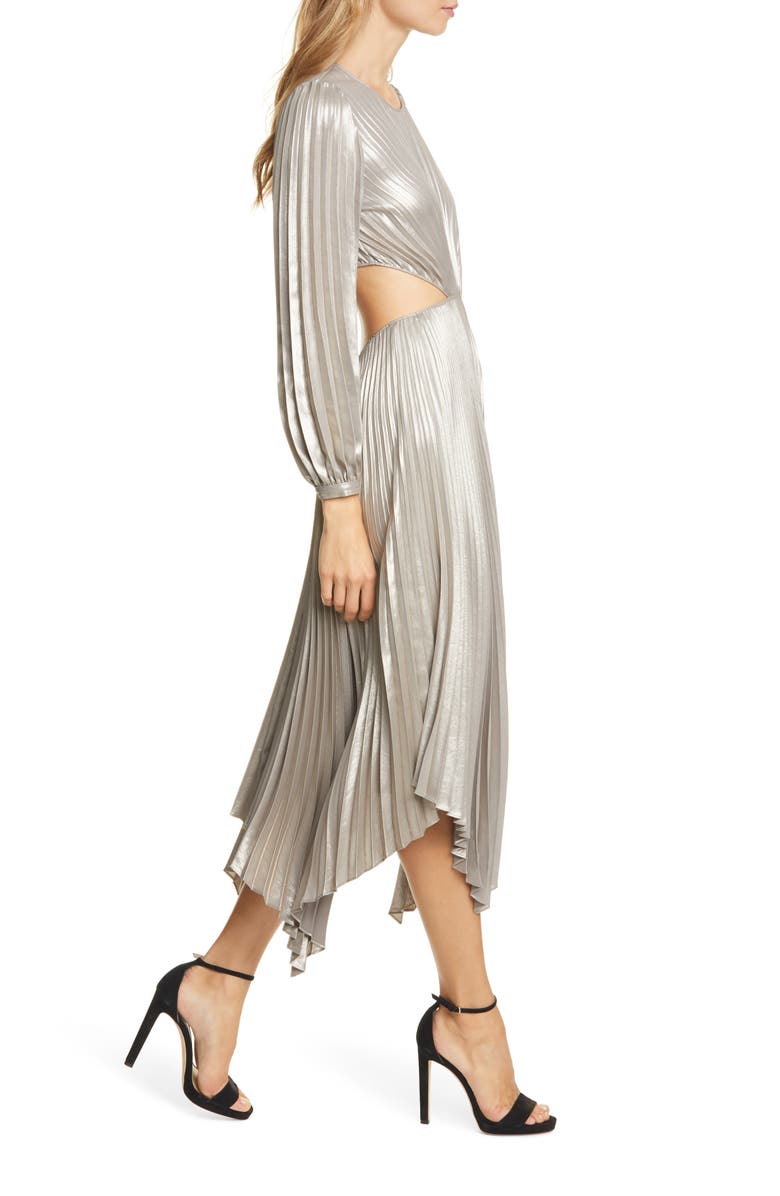 A.L.C. Naples Cutout Waist Long Sleeve Dress, Alternate, color,