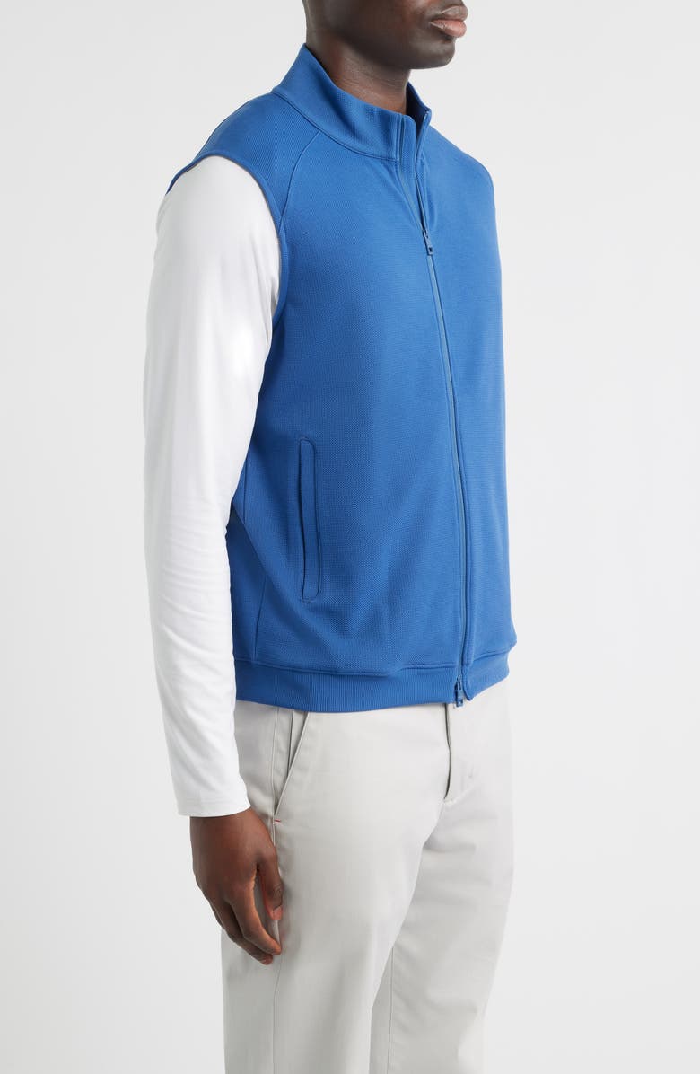 Peter Millar Cradle Piqué Performance Full Zip Vest, Alternate, color, Windsor Blue