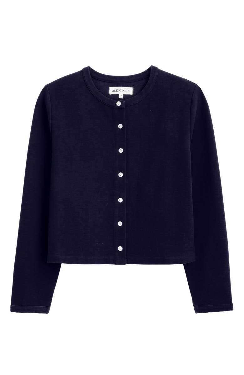 Alex Mill Coco Sport Stretch Cotton Cardigan, Alternate, color, Navy Night