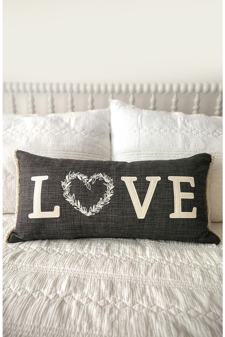 Farm House Love Accent Pillow, Alternate, color, CHARCOAL