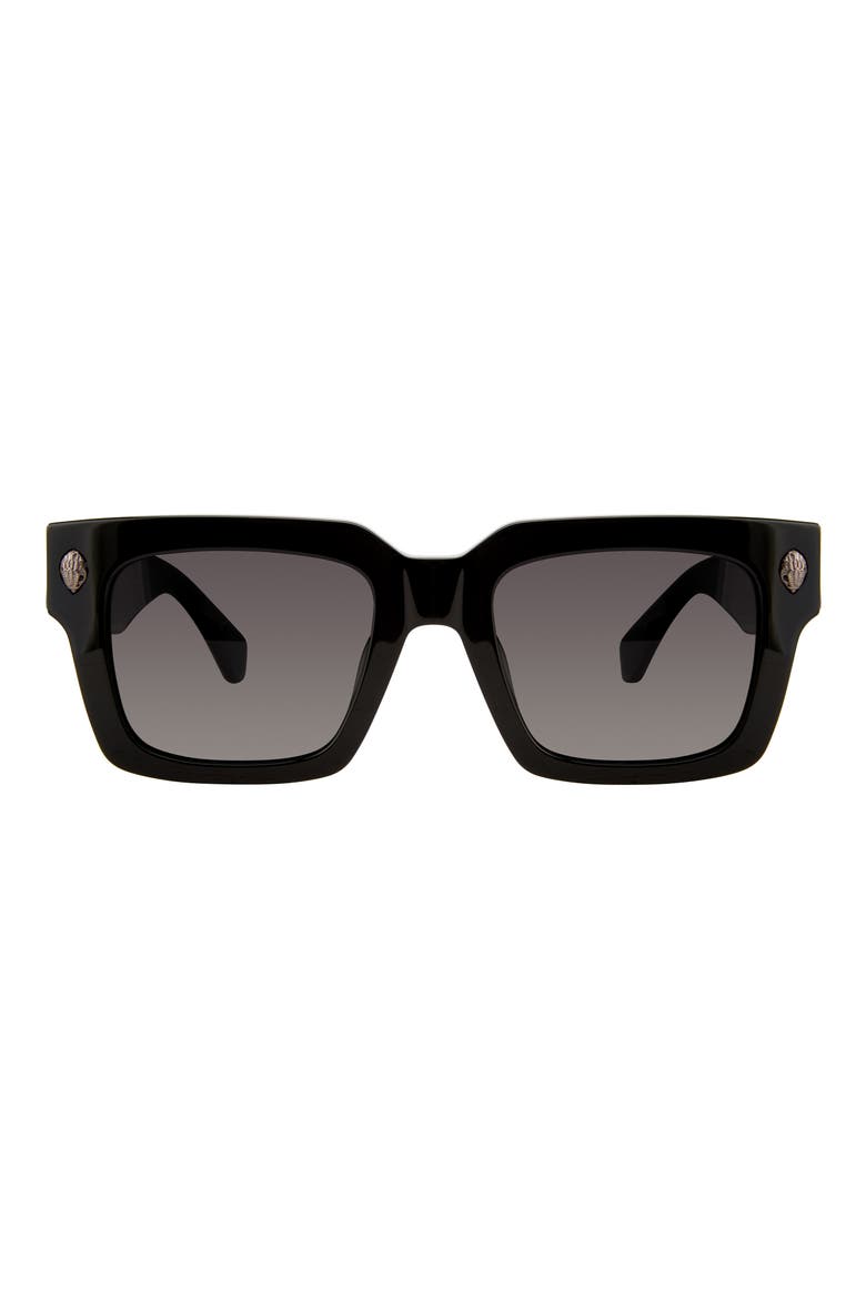 50mm Square Sunglasses, Main, color, BLACK/ SMOKE GREY