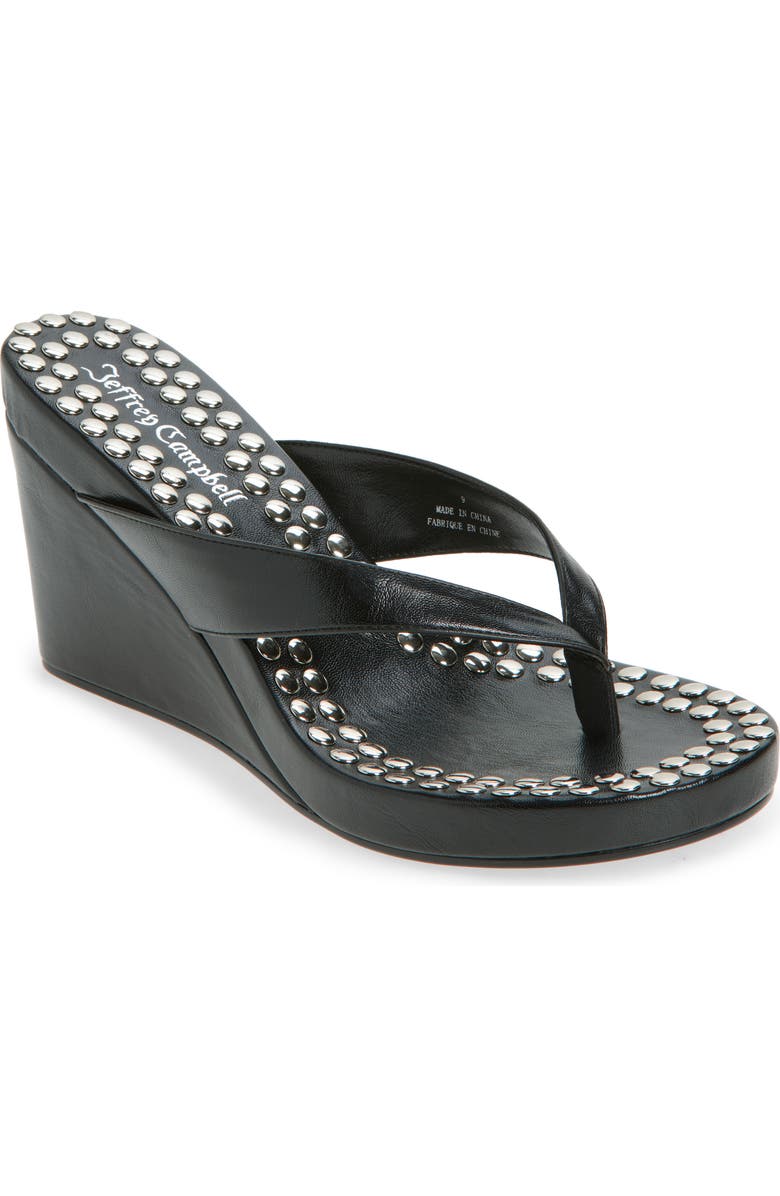Jeffrey Campbell Liezel Platform Wedge Flip Flop, Main, color, Black Silver